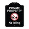 Signmission Designer Series-Private Property No Idling With Graphic, 24" H, BW-1824-9775 A-DES-BW-1824-9775 - alternate 1